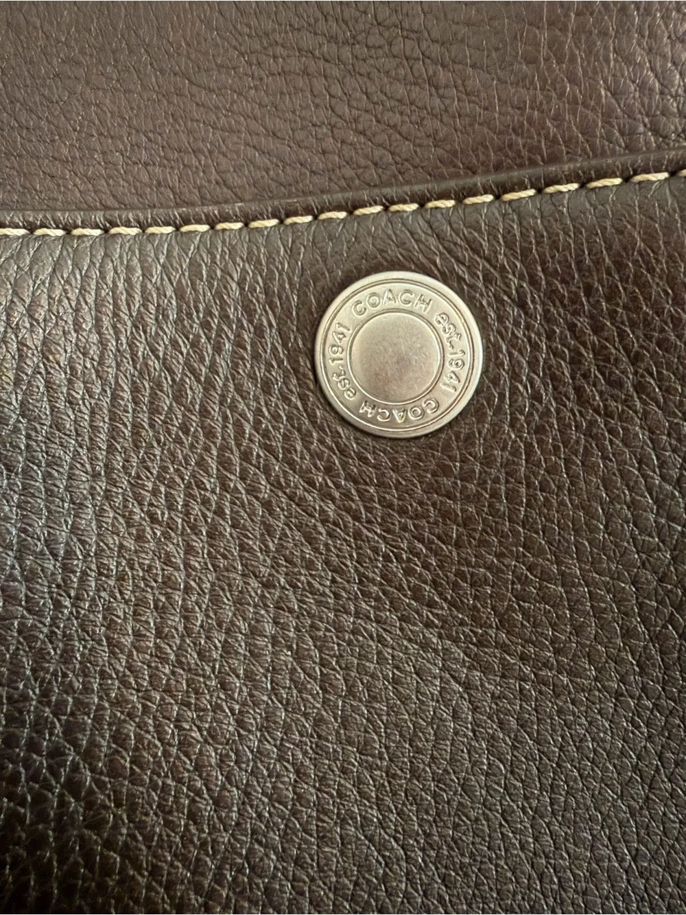 Vintage COACH Chelsea pebbled leather zip satchel/tote